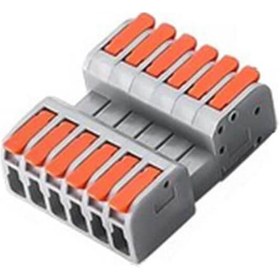 Resim Koodmax 10 Adet Hızlı Kablo Ekleme Birleştirme Konnektörü - Altılı Klemens - Bağlantı Kesme Özellikli 