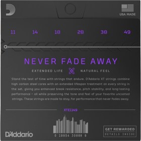 Resim D'Addario XTE1149 XT Nickel Plated Steel Elektro Gitar Teli - Medium (11-49) 