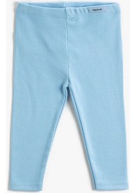 Resim Koton Fitilli Basic Tayt Etiket Detaylı Beli Lastikli Mavi 3smg40022ak 3SMG40022AK637 Mavi 