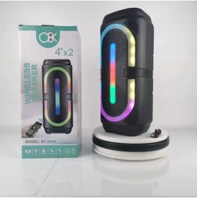 Resim LEERFEI BT-2414 Taşınabilir Bluetooth Hoparlör 4x2 İnç Rgb Işıklı Speaker 
