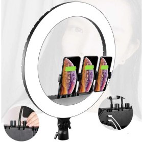 Resim Kılıfist Youtuber Işığı Ring Light 45CM Çap Tiktok LED Çantalı ve Kumandalı 3 Telefon Tutucu Makyaj Güzellik 18INÇ 
