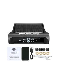 Resim Tpms Lastik Basıncı İzleme Sistemi 4 Harici Sensörlü Evrensel Kablosuz Gerçek Zamanlı Gösterge 4 Lastiğin Basıncı Ve Sıcaklığı 