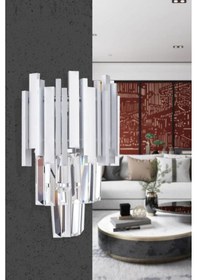 Resim İstanbul Avize Vera Gümüş Lüx Tabut Taşlı Aplik 