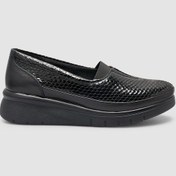 Resim Cabani Kroko Deri Siyah Kadın Günlük Ayakkabı Siyah 