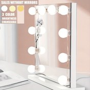 Resim 3 Renk Ayarlanabilir LED Makyaj Aynası Işıkları - 8 Parlak Ampul, USB Güçlü, Hollywood Stili, Dolap veya Makyaj Masası için Mükemmel, Yatak Odası Dekoru için İdeal, Makyaj Aynası Dolgu Işığı, İdeal Anneler Günü Hediyesi, Makyaj İstasyonu | Modern Makyaj Işığı | Ayarlanabilir Parlaklık, Makyaj Masası 