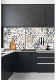 Resim MSticker Mutfak Tezgahı Arası Folyo Kaplama Laminasyonlu Mozaik Çini Desen 