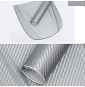 Resim 3d Gri Silver Tırtıklı Hava Kanallı Karbon Folyo 152cmx200cm 