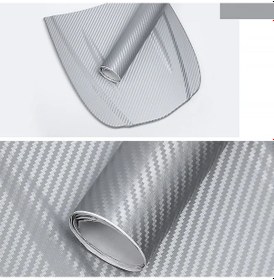 Resim 3d Gri Silver Tırtıklı Hava Kanallı Karbon Folyo 152cmx200cm 