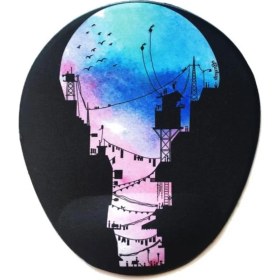 Resim Office Küp Bilek Destekli Mouse Pad City 