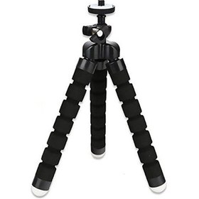 Resim Samdoo Kara Plastik Ayaklı Tripod - Evrensel 1/4 Vida İle Telefon/kamera İçin - 360 Açı Ve Kaymazsız Tasarım Telefon Klemeleri Yok 