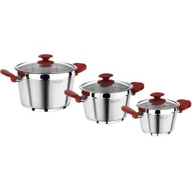 Resim Bonera Etna 6 Prç Çelik Tencere Seti 