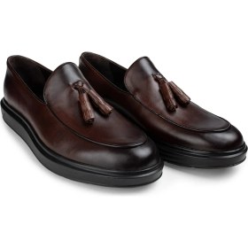 Resim Deery Hakiki Deri Kahverengi Püsküllü Comfort Erkek Loafer 
