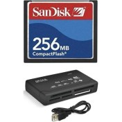 Resim Sandisk 256 MB Compact Flash Hafıza Kartı - USB 2.0 Cf Kart Okuyucu 