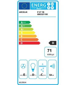 Resim Arçelik P 27 Yb Beyaz Davlumbaz 60 Cm 