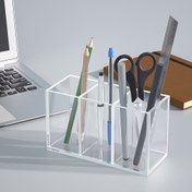 Resim 2/3 Bölmeli Şık Şeffaf Kalemlik - Ofis, Okul ve Ev Malzemeleri için Dayanıklı PET Masa Düzenleyici, Ofis Malzemeleri ve Aksesuarları 
