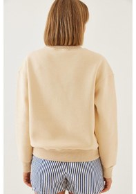 Resim Shade Kadın Renkli Kelebek Baskılı Sweatshirt Mbhs019 60601019 - Bej 
