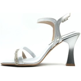 Resim Feles Çift Şerit Taş Biyeli Topuklu Kadın Abiye Ayakkabı 001 