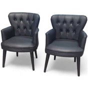 Resim Ahşap Ayaklı Kollu Siyah Deri Ofis Koltuğu Büro Koltuğu Deri Ofis Berjeri 2 Adet Tekli 