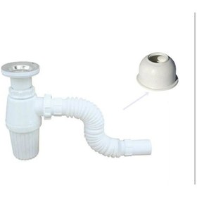 Resim 'Taslı Körüklü Lavabo Sifonu Paslanmaz Vidalı Kada Conta 