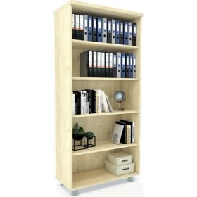 Resim Elizza Büyük Boy Kapaksız Kitaplık Dosya Dolabı Meşe - 80X35X188 