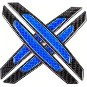 Resim Gateesat 4 Adet Mavi Karbon Fiber Kapı Kenarı Koruma Bandı, Pvc Çizilmeye Dayanıklı Reflektif 