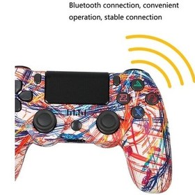 Resim Wondernest Yeşil Titreşim Şeridi Ps4 Oyun Oyun Kolu Kafatası Kablosuz Işık İle İçin Göz Denetleyicisi Çift Bluetooth Ss 