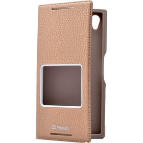 Resim Canpay Sony Xperia Z5 Premium Uyumlu Kılıf, Arama Pencereli Yüksek Kalite Mıknatıs Kapaklı Kılıf 