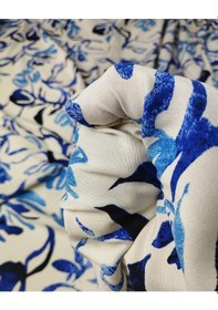 Resim Mavi Siyah Renklerde Pamuk Viskon Kumaş En 150 Cm X Boy 200 Cm -10554 Çok Renkli 