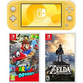 Resim Nintendo Switch Lite Konsol Gri + Nintendo Super Mario Odyssey + The Legend Of Zelda Breath Of The Wild Switch Oyun 