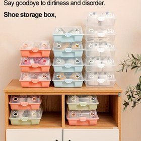 Resim Şeffaf Üst Kapaklı, Havalandırmalı Ayakkabı Kutusu - Takılabilir, Alet Gerektirmeyen, Dolap, Raf ve Yatak Altı İçin Şeffaf Saklama Kabı - Ev, Ofis, Depo Düzenleme için Yer Tasarrufu Sağlayan Dayanıklı Plastik Ayakkabı Organizatörü 
