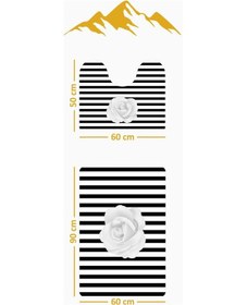 Resim Modern Desenli Dijital Baskı 3 Lü Banyo Paspas Takımı Yıkanabilir Kaymaz Tabanlı Klozet Takımı Klz0018 Renkli 