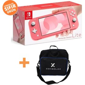 Resim N Switch Lite Pembe Oyun Konsolu ConsoleX Taşıma Çantası Hediyeli 