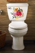 Resim Tilki Dünyası Rengarenk Çiçekler Klozet Kapağı ve Banyo Sticker CLRFLL0001 