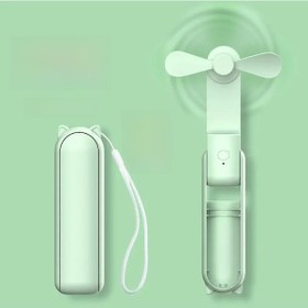 Resim 2000mah Taşınabilir Mini Usb Şarj Edilebilir El Tipi Masa Vantilatörü Yeşil, 