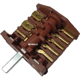 Resim FullYedek Ankastre Fırın Metal Mil 5+5 Komutatör , 6 Konum + (0) Off Şalter 