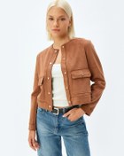 Resim Koton Suni Süet Ceket Yuvarlak Yaka Kapaklı Cep Detaylı Çıt Çıt Düğmeli Kahverengi 5wak20343ew Kahve 