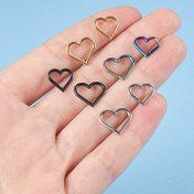 Resim 1 adet Paslanmaz Çelik Kıkırdak Tıklama Kulak Tragus Kalp Şekilli Segment Kulak Burun Halkası Daith Piercing Vücut Takısı 16G 