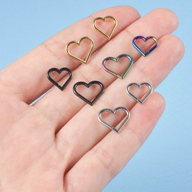 Resim 1 adet Paslanmaz Çelik Kıkırdak Tıklama Kulak Tragus Kalp Şekilli Segment Kulak Burun Halkası Daith Piercing Vücut Takısı 16G 