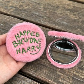 Resim 1 adet Harry Potter Doğum Günü Porseleni Çift Taraflı Ayna Taşınabilir Seyahat Aynası, Harry Potter Hayranı Hediyesi 