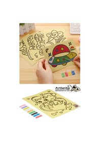 Resim Kum Boyama Seti 1 Adet 20x30 Cm A4 Boyutunda Büyük Boy Kaliteli Kum Boyama Çalışması Tuz Boyama Etkinlik 