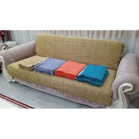 Resim Şönil El Dokuma Kolsuz Koltuk Örtüsü 3+3 -oranj 