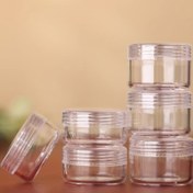 Resim 15g şeffaf 5 adet seyahat için taşınabilir alt ambalaj krem şişesi deneme ambalajı plastik yuvarlak yüz krem şişesi alt ambalaj kutusu 