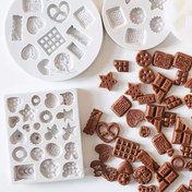 Resim 3 adet gerçekçi çikolatalı kurabiye şekilli mini silikon kalıplar, DIY takı döküm araçları ve kokulu mumlar yapma için uygun. 