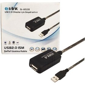 Resim S-Link Sl-Ue135 Usb 2.0 15 Metre Uzatma Kablosu Powermaster Pm 
