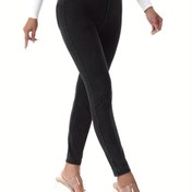 Resim Kadınların Yüksek Bel Esnek Skinny Pantolonları Cep Detaylı - Orta Destek, Pürüzsüz Kumaş, 4 Yönlü Esneklik, Zarif Düz Renk Tasarımı, Günlük Kullanım ve Her Gün Rahat Giyim İçin Mükemmel, Her Gün Rahat Giyim | Yüksek Bel Skinny Pantolon | Pürüzsüz Kumaş Pantolon 