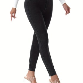 Resim Kadınların Yüksek Bel Esnek Skinny Pantolonları Cep Detaylı - Orta Destek, Pürüzsüz Kumaş, 4 Yönlü Esneklik, Zarif Düz Renk Tasarımı, Günlük Kullanım ve Her Gün Rahat Giyim İçin Mükemmel, Her Gün Rahat Giyim | Yüksek Bel Skinny Pantolon | Pürüzsüz Kumaş Pantolon 