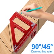 Resim Alüminyum Alaşımlı 3D Çok Açılmalı Ölçü Cetveli - 45/90 Derece Ahşap İşleme Kare Protractor, Miter Üçgen Cetvel, Mühendisler ve Ahşapçılar İçin Yüksek Hassasiyetli Düzenleme Aracı, Boyalı Bitiş, Metal Yüzey, Montaj Gereklidir 