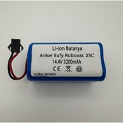 Resim GLOBAL BATARYA Anker Eufy Robovac 25C Batarya 14.4 Volt 3200Mah Pil (YÜKSEK KAPASİTE) Uyumlu 