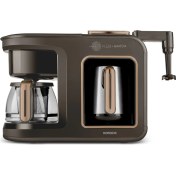 Resim Karaca Hatır Plus Barista Steel 6 In 1 Konuşan Közde Türk Kahve Makinesi Walnut Brown 