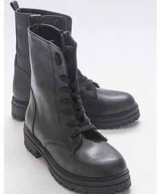 Resim Luvishoes Singa Siyah Cilt Kadın Bot Siyah 